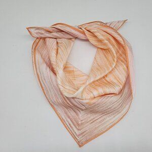 Vintage Glentex Acetate Scarf With Pink & Orange Stripes 27"